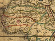 A portion of Herman Moll’s World map showing West Africa, 1719.